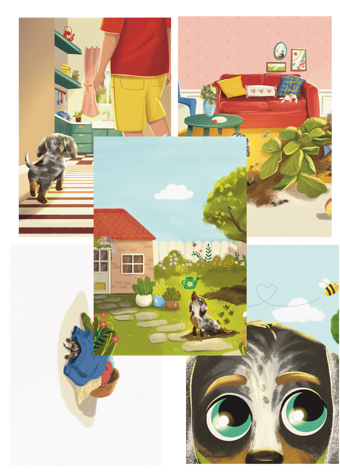 Louie Bean Art Print Collection — Set of 5