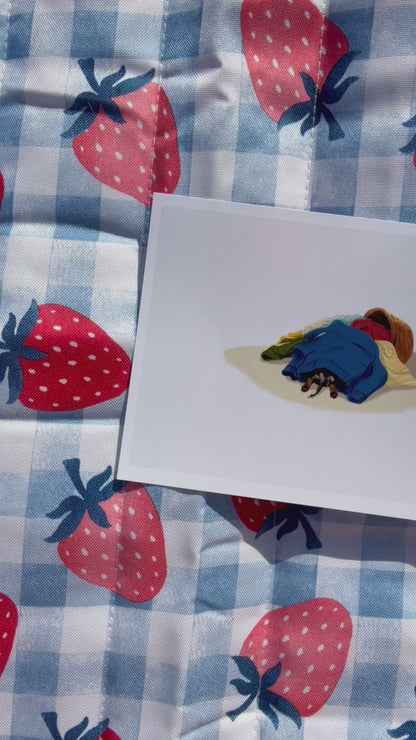 Louie Bean Art Print — Laundry Day Mischief